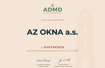 AZ OKNA a.s. partnerem ADMD pro rok 2026