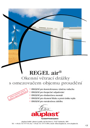 REGEL air - okenní větrací drážky s omezovačem objemu proudění